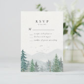 Rustikale Hochzeit des Pinienwaldes RSVP Karte (Stehend Vorderseite)