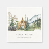 Rustikale Hochzeit des Pinienwaldes Serviette (Vorderseite)