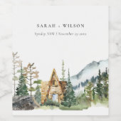 Rustikale Hochzeit des Pinienwaldes Weinetikett (Einzelnes Label)