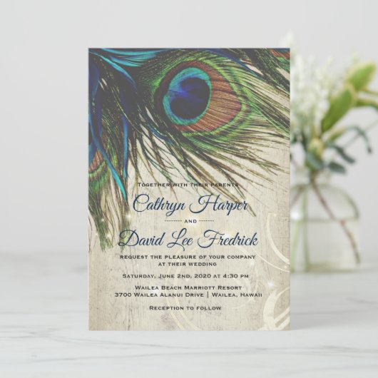 Rustikale Hochzeit des Vintagen Holzschiffes Einladung (Stehend Vorderseite)