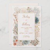 Rustikale Hochzeit des Volkes an der Küste Einladung (Vorne/Hinten)