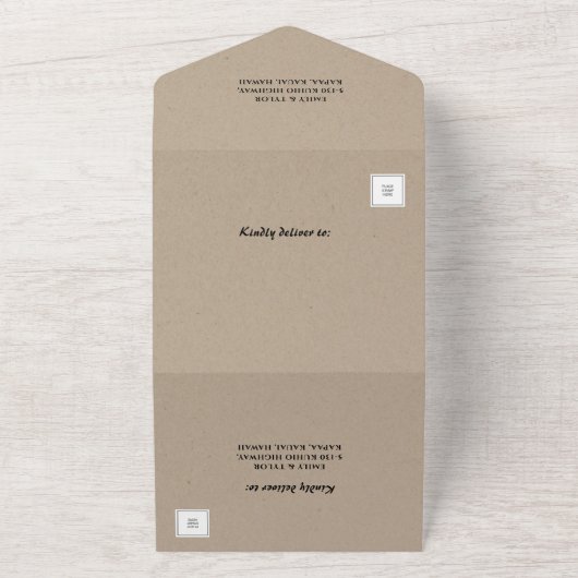 Rustikale Hochzeit des Waldes All In One Einladung (Außenbereich)