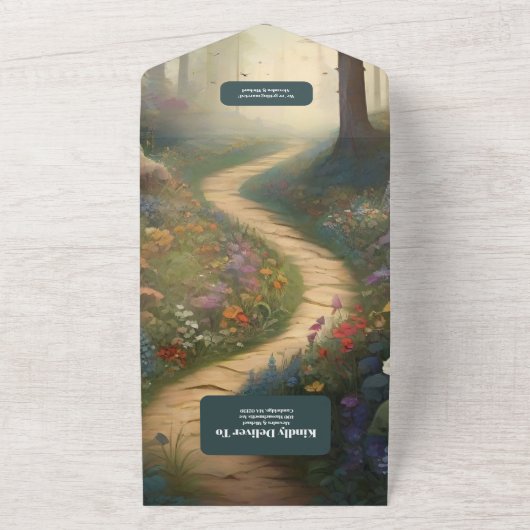 Rustikale Hochzeit des Waldes All In One Einladung (Außenbereich)