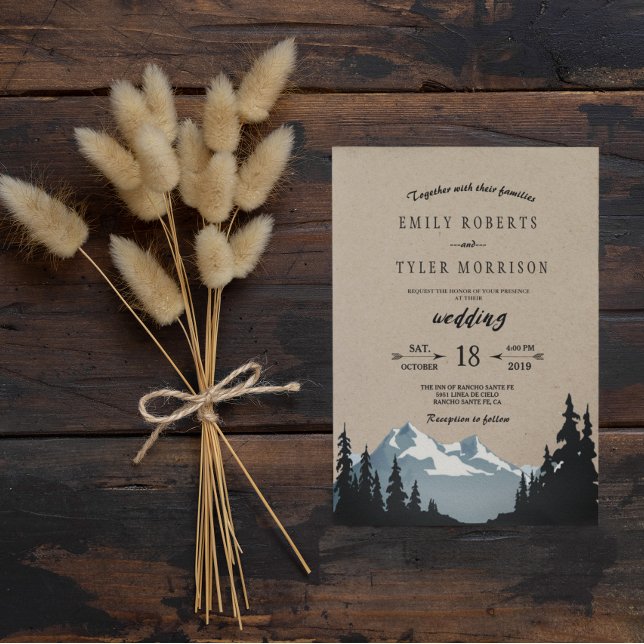 Rustikale Hochzeit des Waldes Einladung