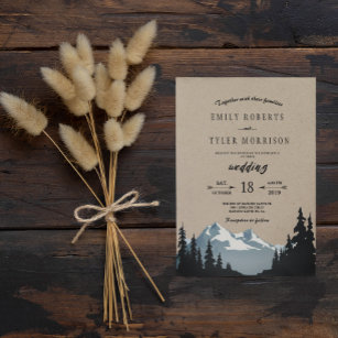 Rustikale Hochzeit des Waldes Einladung
