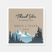 Rustikale Hochzeit des Waldes in den Bergen Serviette (Vorderseite)