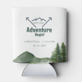 Rustikale Hochzeit des Waldwaldes Pinienwald Dosenkühler (Rückseite)