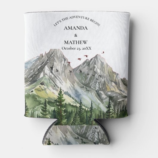 Rustikale Hochzeit des Waldwaldes Pinienwald Dosenkühler (Vorderseite)