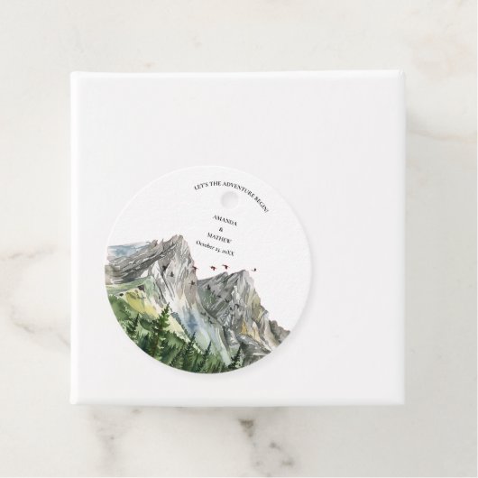 Rustikale Hochzeit des Waldwaldes Pinienwald Geschenkanhänger (Beispiel)