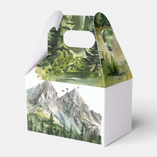 Rustikale Hochzeit des Waldwaldes Pinienwald Geschenkschachtel (Rückseite)