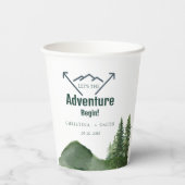 Rustikale Hochzeit des Waldwaldes Pinienwald Pappbecher (Rückseite)