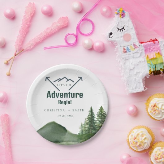 Rustikale Hochzeit des Waldwaldes Pinienwald Pappteller (Party)