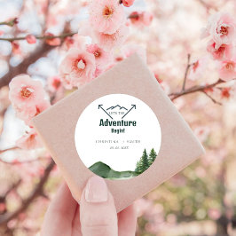 Rustikale Hochzeit des Waldwaldes Pinienwald Runder Aufkleber