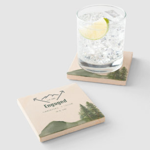 Rustikale Hochzeit des Waldwaldes Pinienwald Steinuntersetzer