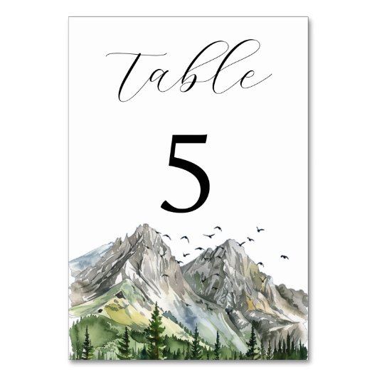 Rustikale Hochzeit des Waldwaldes Pinienwald Tischnummer (Rückseite)