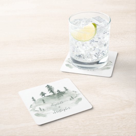 Rustikale Hochzeit des Weinwaldes Rechteckiger Pappuntersetzer (Vor Ort)