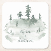 Rustikale Hochzeit des Weinwaldes Rechteckiger Pappuntersetzer (Vorderseite)