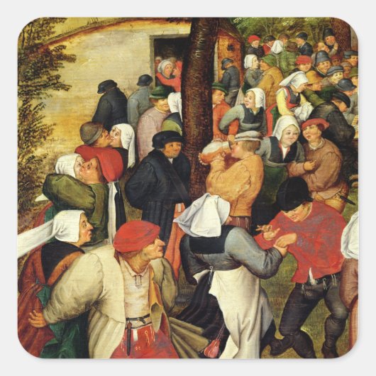 Rustikale Hochzeit, Details der Tanzenden Quadratischer Aufkleber (Vorderseite)