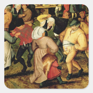 Rustikale Hochzeit, Details der Tanzenden Quadratischer Aufkleber