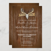 Rustikale Hochzeit Die Jagd ist vorbei Einladung (Vorne/Hinten)