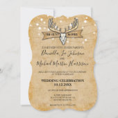 Rustikale Hochzeit Die Jagd ist vorbei Einladung (Vorderseite)