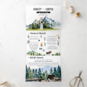 Rustikale Hochzeit Dreifach Gefaltete Einladung (Innenseite)