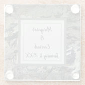 Rustikale Hochzeit Driftwood Black Gray Keepake Glasuntersetzer (Rückseite)