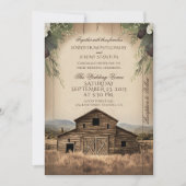 Rustikale Hochzeit Einladung (Vorderseite)