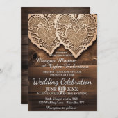 Rustikale Hochzeit Einladung (Vorne/Hinten)