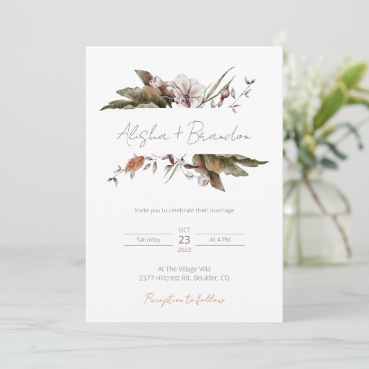 Rustikale Hochzeit Einladung (Stehend Vorderseite)