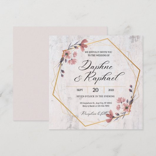 Rustikale Hochzeit Einladung (Vorne/Hinten)