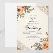 Rustikale Hochzeit Einladung (Vorne/Hinten)