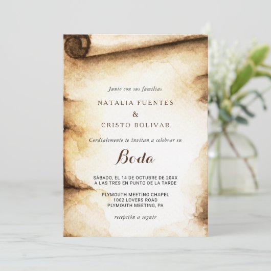 Rustikale Hochzeit Einladung (Stehend Vorderseite)