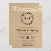 Rustikale Hochzeit Einladung (Vorne/Hinten)