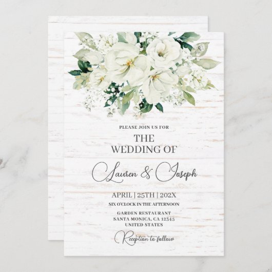 Rustikale Hochzeit Einladung (Vorne/Hinten)