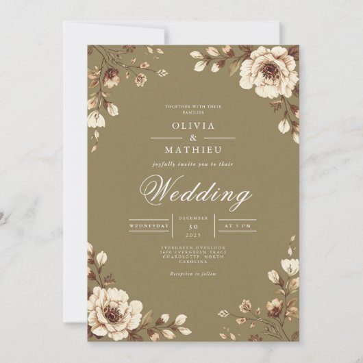 Rustikale Hochzeit Einladung (Vorderseite)