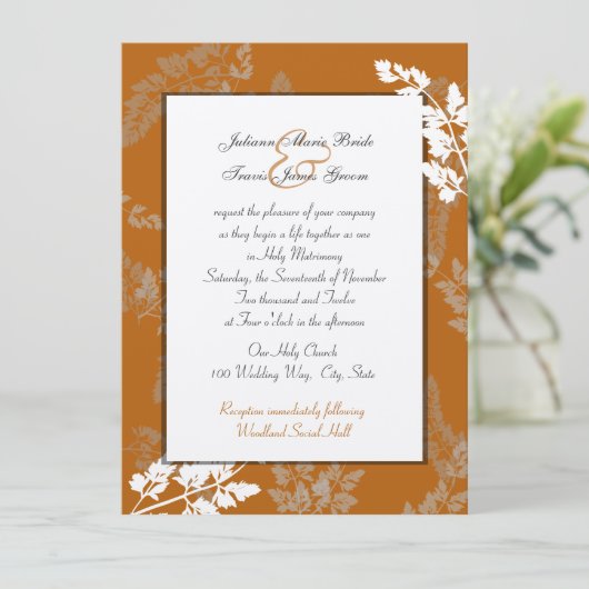 Rustikale Hochzeit Einladung (Stehend Vorderseite)