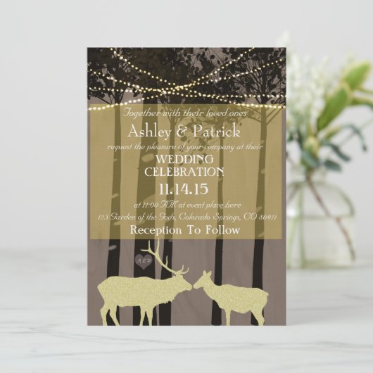 Rustikale Hochzeit Einladung (Stehend Vorderseite)