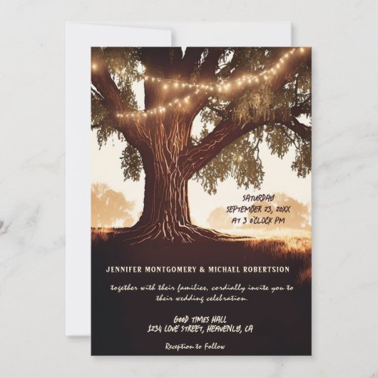 Rustikale Hochzeit Einladung (Vorderseite)