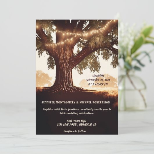 Rustikale Hochzeit Einladung (Stehend Vorderseite)