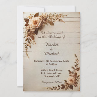 Rustikale Hochzeit Einladung