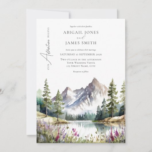 Rustikale Hochzeit Einladung (Vorderseite)