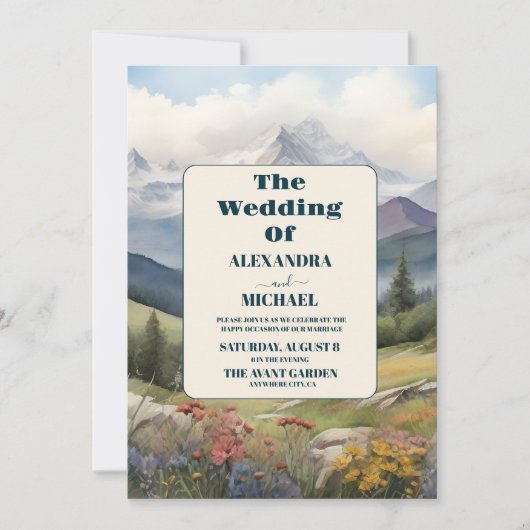 Rustikale Hochzeit Einladung (Vorderseite)