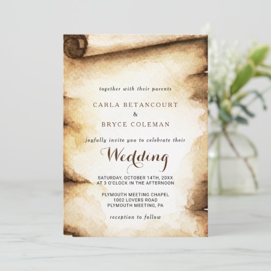 Rustikale Hochzeit Einladung (Stehend Vorderseite)