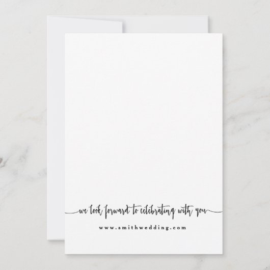 Rustikale Hochzeit Einladung Black (Rückseite)