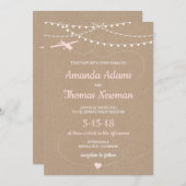 Rustikale Hochzeit Einladung mit Flugzeug und Lich (Vorne/Hinten)