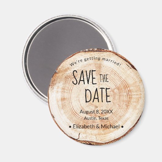 Rustikale Hochzeit Einzigartiges, Save the Date be Magnet (Vorderseite/Rückseite)