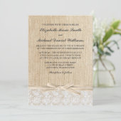 Rustikale Hochzeit Elfenbein Einladung (Stehend Vorderseite)