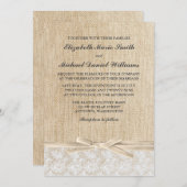 Rustikale Hochzeit Elfenbein Einladung (Vorne/Hinten)