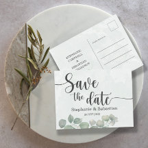 Rustikale Hochzeit Eukalyptus Green SAVE THE DATE